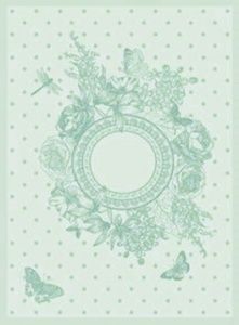 Полотенце 50х70 "Цветы и бабочки", жаккард, цв. зеленый пастель, хлопок 100%,арт 07С-39ЯК