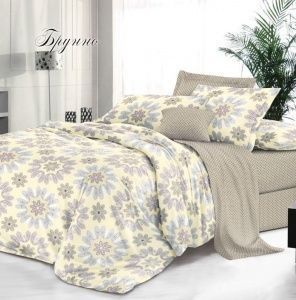 Постельное белье Sateen lux рис Брунно Дуэт( под.150х215-2 шт.,пр 220х240, нав. 50х70см-2шт.)100%хл