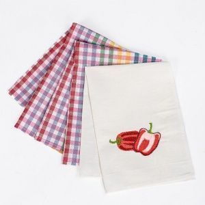 Комплект полотенец "Фазенда" вышивка перец,п/лен 50х70-3 шт